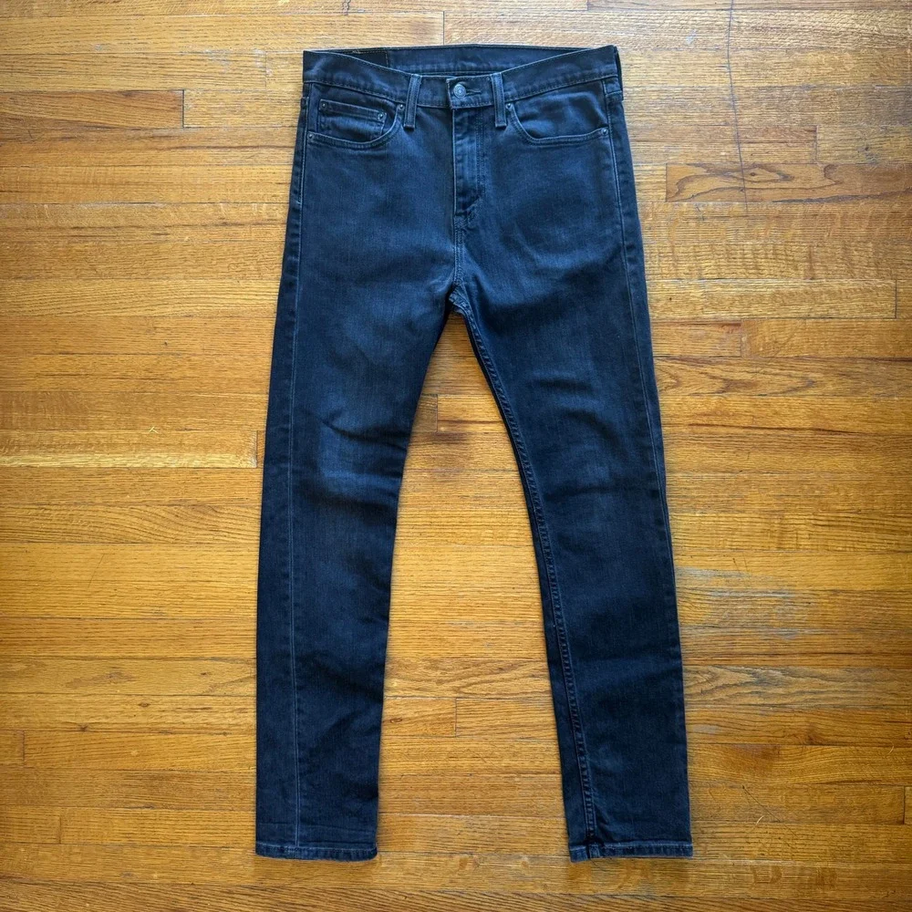 Levis 510 Skinny Fit Jeans Mens 31x32 Dark Wash Black Denim‎ Stretch 5-Pocket